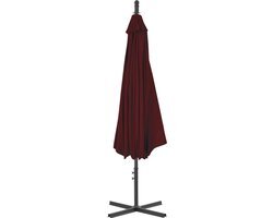 vidaXL Zweefparasol met stalen paal 300 cm bordeauxrood