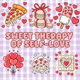 Sweet Therapy of Self-Love: A Cozy & Easy Self-Care Coloring Book with Bold Designs for Adults, Teens, and Girls