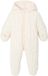 Vertbaudet Combinaison d'hiver pour bébé avec capuche Écru Unisexe Manches longues Uni Polyester 0-1 mois