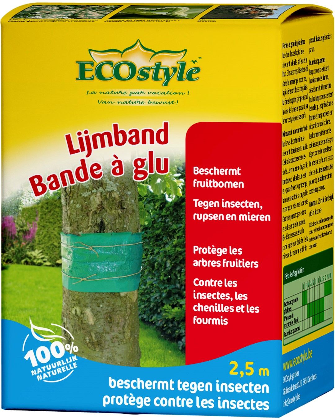 ECOSTYLE Lijmband 2,5 m - beschermd tegen kruipende insecten