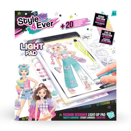 Canal Toys Lichttablet – mode met creatieve complete set – led-tekentafel met potloden, sjablonen en stickers – designset met accessoires voor kinderen