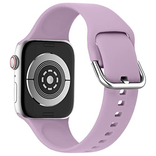 lopolike Compatibel met Apple Watch Band 42/44/45 mm, zachte siliconen sportarmband voor iWatch Ultra Series 8, 7, 6, 5, 4, 3, 2, 1, SE, paars, poederzand, 38/40/41mm