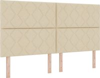 vidaXL Boxspringbed met LED-stripverlichting, Crème, 180 x 200 cm, Stof