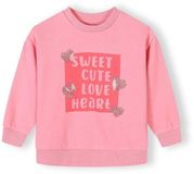 Minoti sweater meisjes met hartjesprint en pailletten - katoen