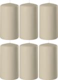 Enlightening Candles Bougie cylindrique/bougie pilier - 8x - beige - D6 x H10 cm - 36 heures de combustion