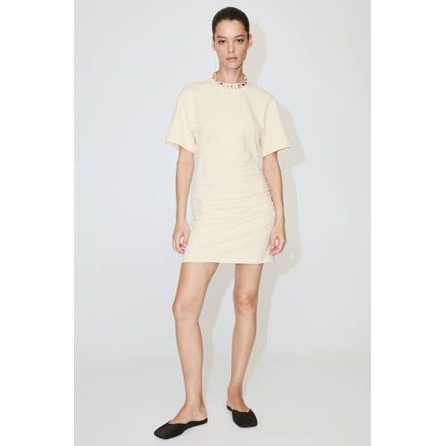 Mango Korte Zomerjurk - Ecru