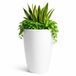 Mega Collections Plantenpot / bloempot Essence Egg pot - kunststof - wit - binnen/buiten - D45 x H53 cm