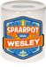 Bellatio Decorations Kinder spaarpot met naam - Wesley - keramiek - met dop - wit