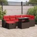 Maison Exclusive - Ensemble de meubles de jardin 7 pièces avec canapé et coussins, marron, en polyrotin