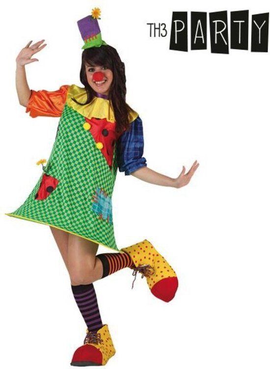 3225 Volledig verkleedpak Clown - Unisex - XL - Zwart/Wit/Blauw/Groen