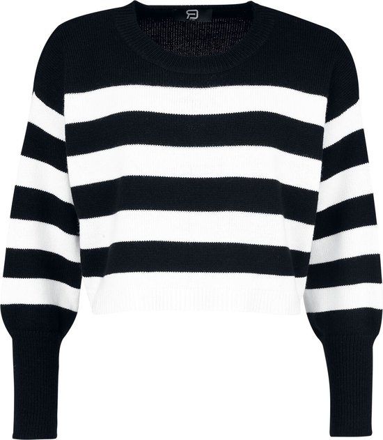 R.E.D. by EMP R.E.D. Rock-Engineered Design Zwart-wit gestreepte trui - Dames - XXL