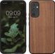 kwmobile telefoonhoesje geschikt voor Samsung Galaxy A34 5G - Hoesje met bumper in donkerbruin - Backcover - hout