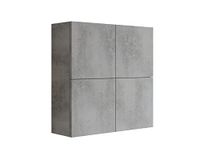 MaMa Store Atena hangkast dubbele kast 4 deuren en push-pull-systeem, gelamineerd, grijs beton L. 71 x B 22 x H 71 cm, wordt gemonteerd geleverd