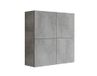 MaMa Store Atena hangkast dubbele kast 4 deuren en push-pull-systeem, gelamineerd, grijs beton L. 71 x B 22 x H 71 cm, wordt gemonteerd geleverd
