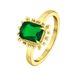 Lucardi Dames Stalen goldplated vintage ring vierkant groen