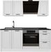 Vicco Eenpersoonskeuken R-Line, Wit landelijk/Wit, 180 cm antraciet werkblad