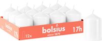 Bolsius Gladde Stompkaarsen Wit 12 stuks 17 branduren 8 x 5,8 cm