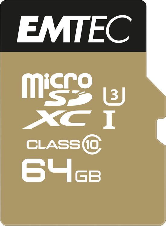 Emtec MicroSDXC 64GB Class 10 - 90MB/s Write - 100MB/s Read - ECMSDM64GXC10SP