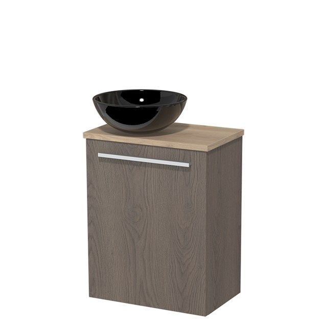 Maxaro Modulo Toiletmeubel - 41 cm - Donkerbruin Eiken - Lichtbruin Eiken Blad