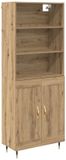 vidaXL Highboard Artisan Eiken 69,5 x 34 x 180 cm Bewerkt hout