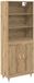 vidaXL Highboard Artisan Eiken 69,5 x 34 x 180 cm Bewerkt hout