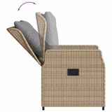 vidaXL 7-delige Tuinset met kussens poly rattan beige