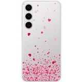 Samsung Galaxy S24 FE Confettis de coeurs rose bedrukt siliconen hoesje