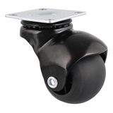 WAGNER Design 01001601 Kogelrol/transportrol/meubelrol, zwart, softloopvlak, diameter 50 mm, bouwhoogte 65 mm, montageplaat, schroefplaat 38 x 38 mm, draagkracht 50 kg
