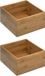 5Five Opberg/sorteer/lade verdelers - bakjes - bamboe - 18 x 18 x 9.5 cm - Set van 2x stuks