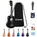 Donner Sopraan Ukulele Beginner Kit Ukulele 21 inch Starter Set Volwassen Ukelele Hawaii Gitaar met Uke Oneline Les String Tuner Picks DUS-10 Zwart