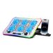 NK Draagbare gaming-koelkast, 17 inch (43,2 cm), 10 RGB-led-modi, 6 stille ventilatoren met instelbare snelheden, 4 instelbare hoogtes, USB-aansluiting, telefoonhouder, snelle koeling