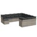 vidaXL 13-delige Loungeset met Kussens, Polyrattan, Lichtgrijs