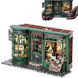 Maison de poupée en kit - Maison miniature en bois - Vert foncé - Avec éclairage LED