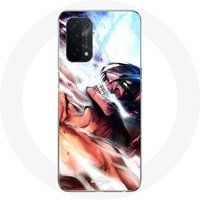 Maniacase Etui voor Oppo A74 5G Anime Manga Eren Yeager Attack on Titan Poster