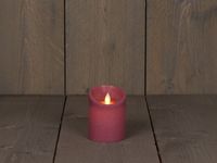 Anna's Collection Kaars wax rustiek bewegende vlam 7,5x10 cm antiek roze