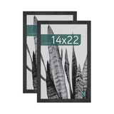 MCS Studio Gallery Posterlijst zwart houtnerf, verticaal en horizontaal | Studio Gallery Posterlijst voor foto's en kunstafdrukken, 35 x 60 cm, zwart houtnerf bewerkt hout, 2 stuks