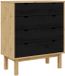 vidaXL Ladekast OTTA Zwart 76,5 x 39,5 x 90 cm Massief grenenhout