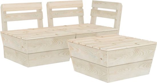 vidaXL 3-delige Loungeset pallet geïmpregneerd vurenhout