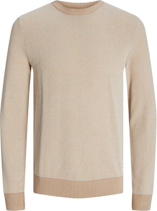 Jack & Jones Jjeglobe Knit Crew Neck Noos Trui - Oatmeal - Maat M