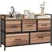 Commode 5 tiroirs en tissu noir 98 x 29 x 63 cm structure acier