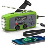 Radio de secours sans marque avec manivelle, lampe LED, alarme SOS et batterie rechargeable de 2000 mAh