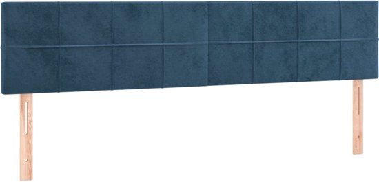 vidaXL Hoofdbord 200x5x78/88 cm Fluweel Donkerblauw