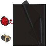 Merkloos Zwarte Zijdepapier Vellen 50 x 70 cm - 72 Stuks - Geschenkverpakking - Zwart Vloeipapier - Boeketverpakking
