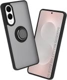 Techsuit Hoesje geschikt voor Samsung Galaxy S25 Edge - Glinth Back Cover met ring en magneet - Zwart