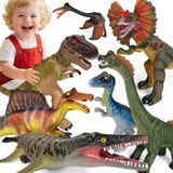 Jeu de figurines de dinosaures, comprenant 7 grandes figurines réalistes, fabriquées en plastique souple