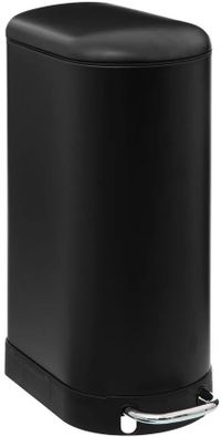 5Five Prullenbak/pedaalemmer Ariane - zwart - rvs metaal - 30 liter - 42 x 25 x 62 cm - keuken