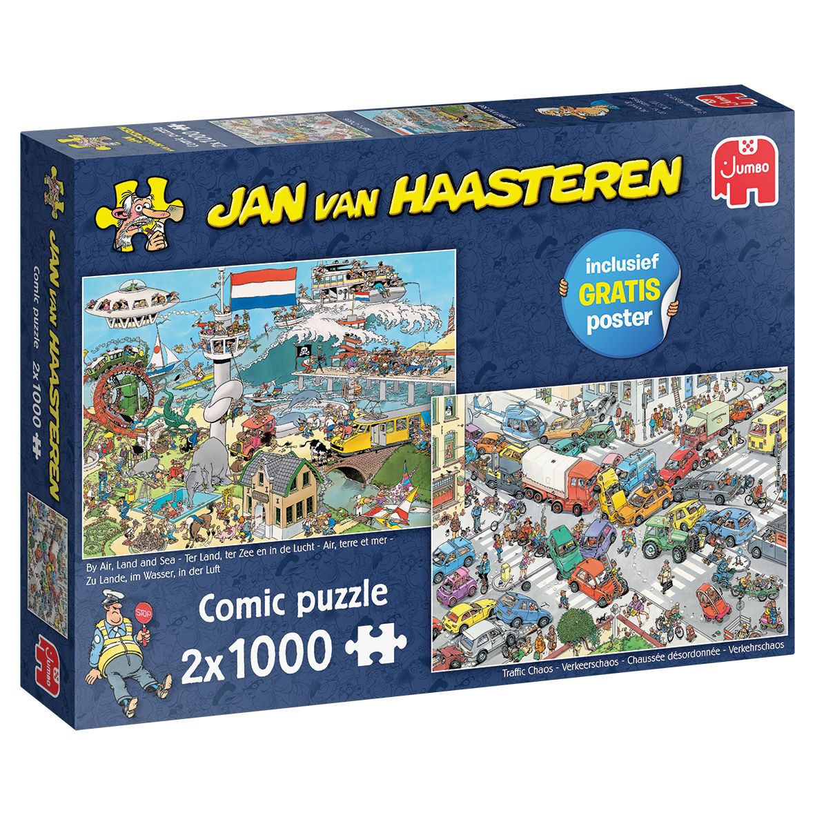 Jan van Haasteren - Traffic Chaos & By Air Land and Sea 2x1000 stukjes - Legpuzzel
