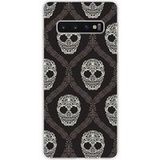 Samsung Galaxy S10 5G Floral skull bedrukt siliconen hoesje