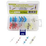 SeKi 17401 Soldeerconnector met krimp, 100 delen assortiment, 4 verschillende maten met soldeertin in krimpkous van 0,25-6,0 mm², krimpverbinders, kabelverbinders, stootverbinders, gemengd