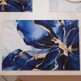 PETTI Artigiani Italiani - Amerikaanse placemats met digitale print, Amerikaanse placemats van stof en wasbaar (set van 6-30 x 45 cm) Marble Flower 08, 100% Made in Italy